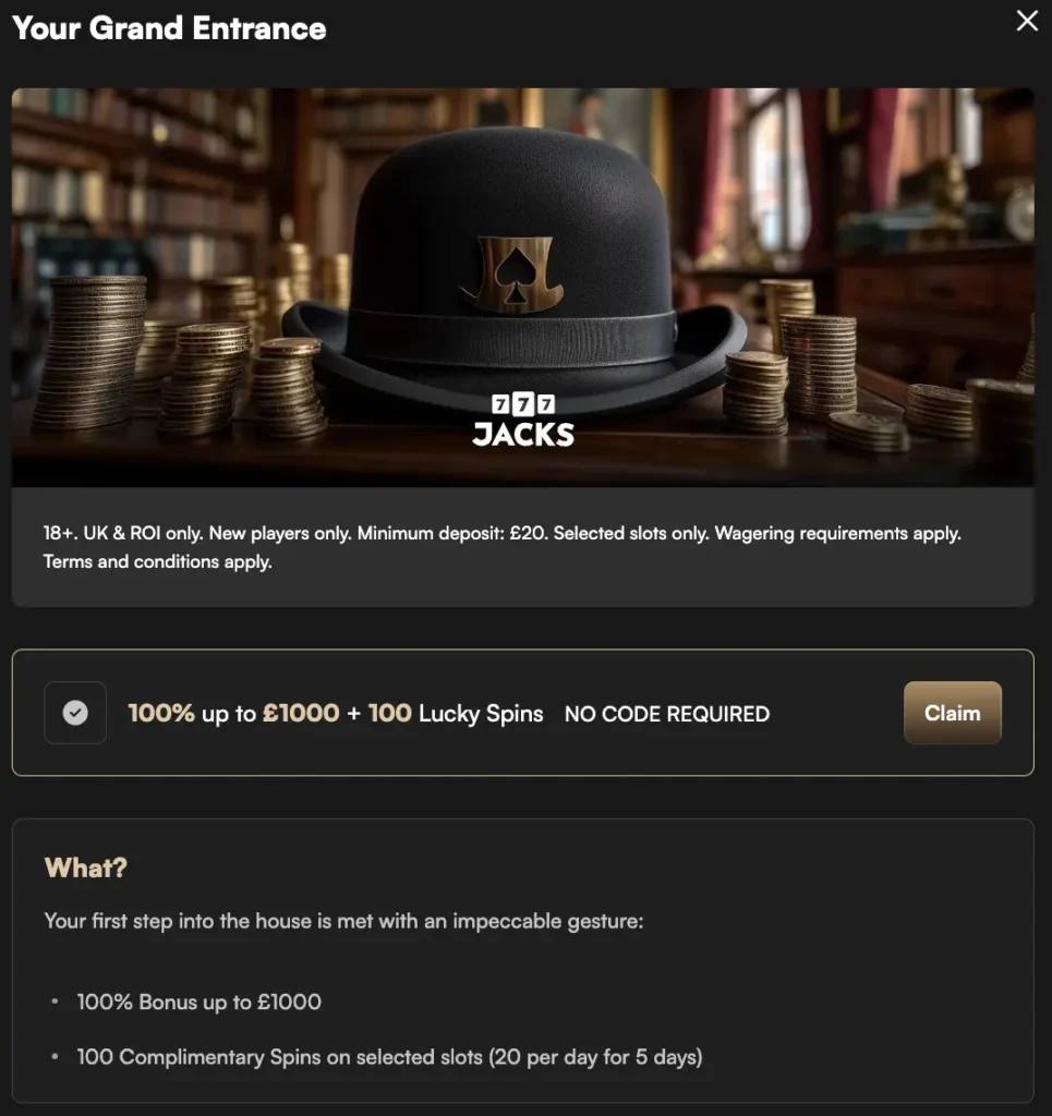 harry casino bonus code